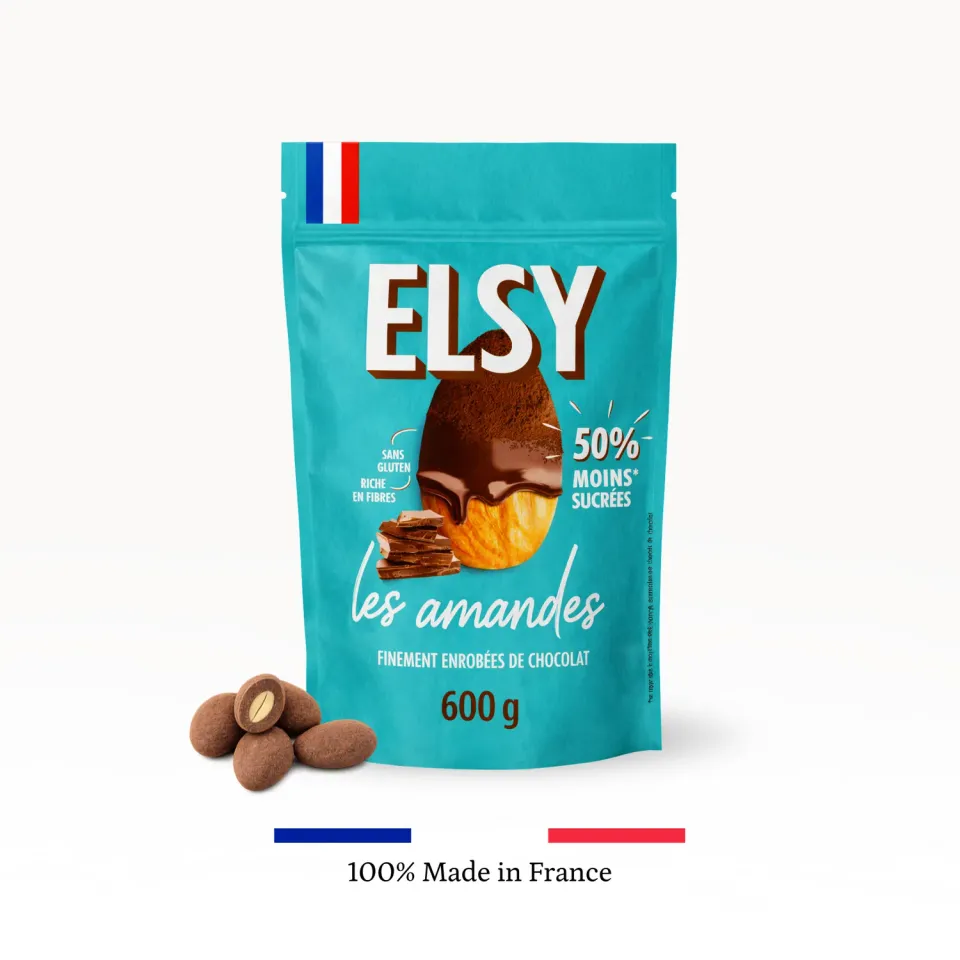 Elsy Amandes Chocolat au Lait 600g riches en fibres