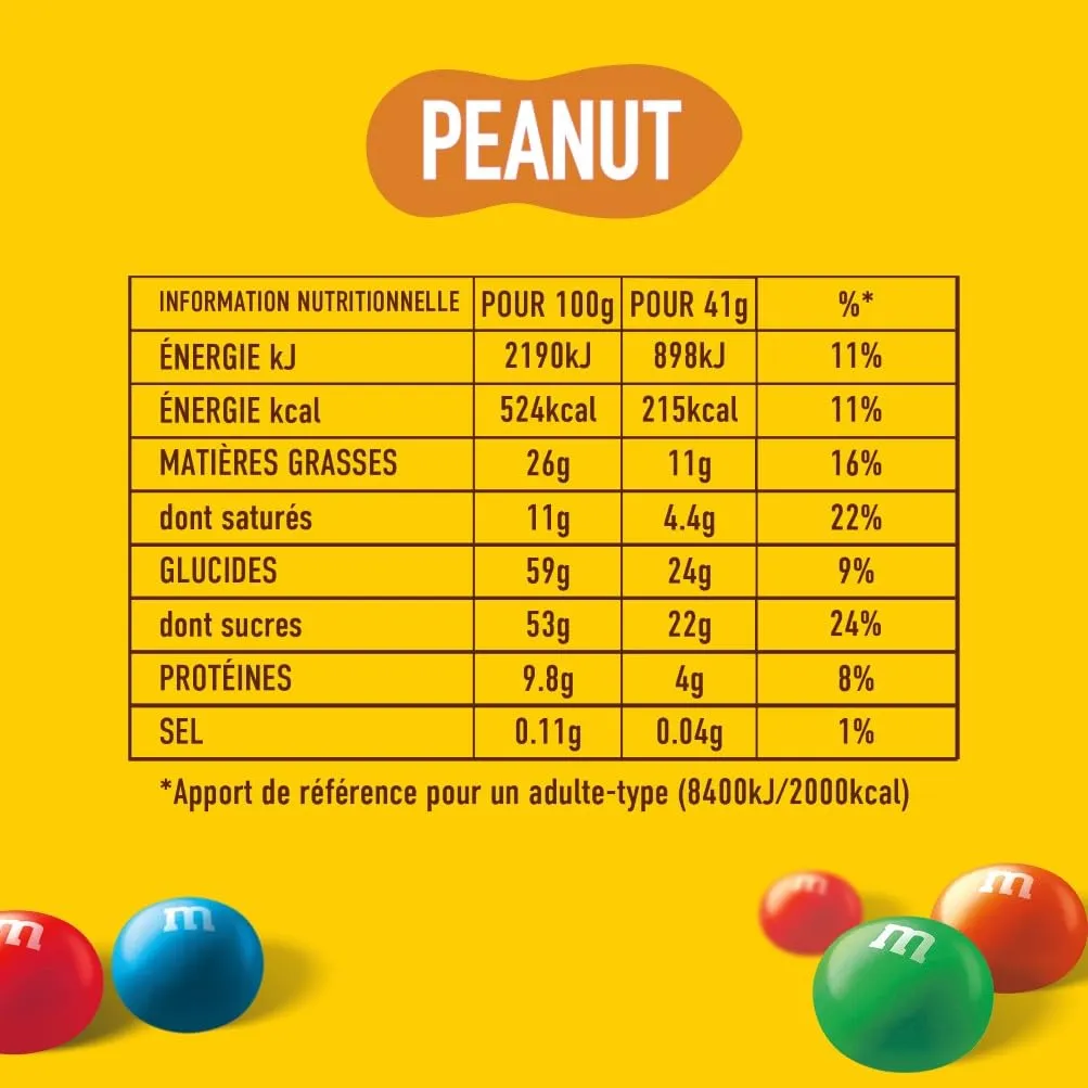 M&M's Peanut bonbons chocolat lait cacahuètes 16x82g