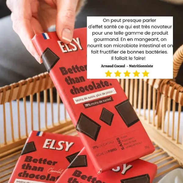 Elsy Hédoniste tablette chocolat noir 71% 5 tablettes