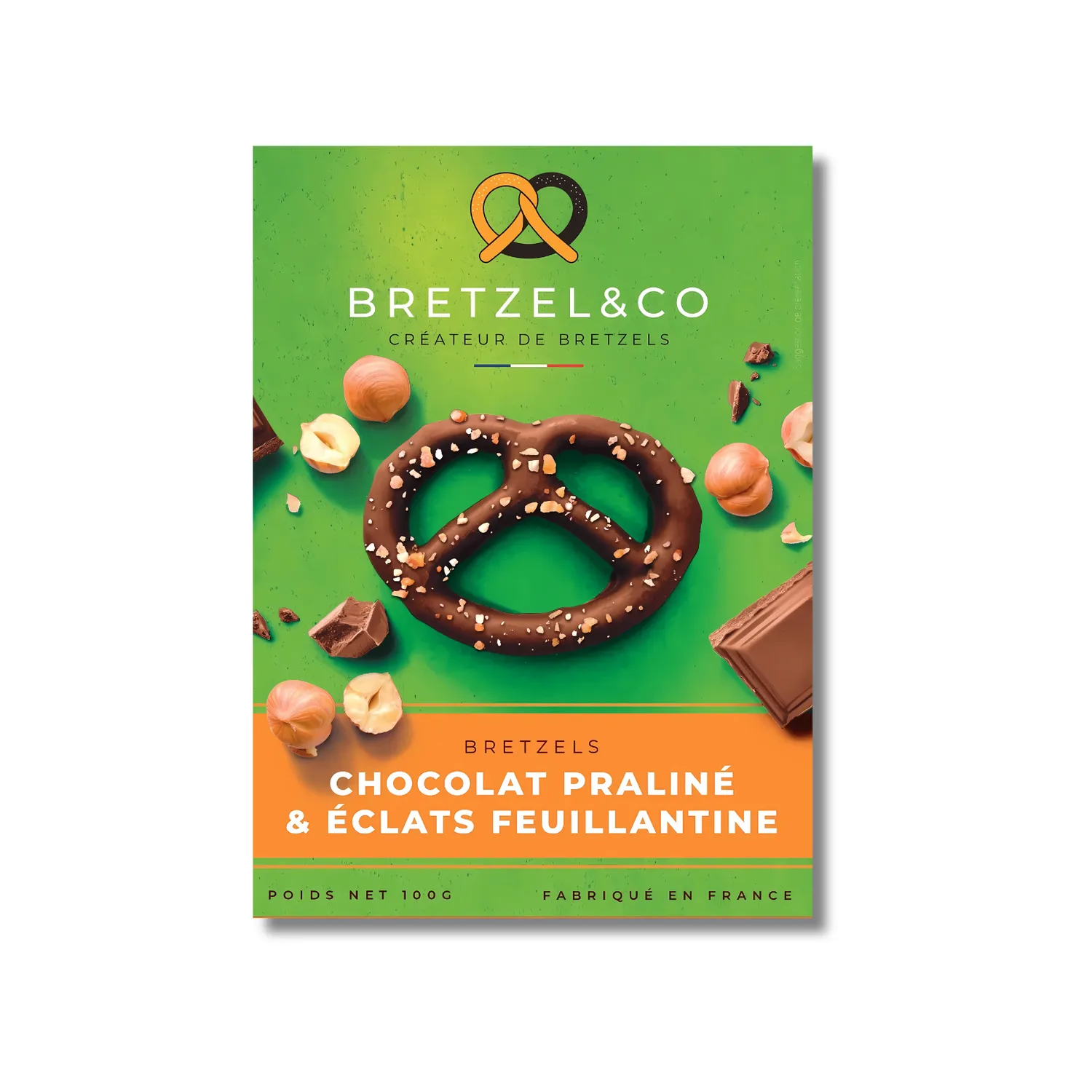 Bretzel & Co bretzel chocolat praliné feuillantine 100g fondant