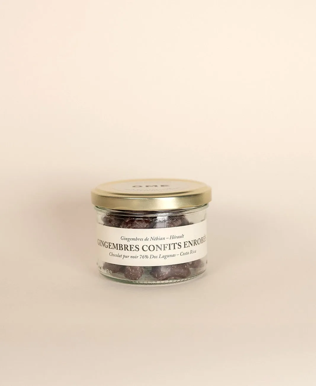 Ôme gingembre confit enrobé chocolat noir 76% bio français