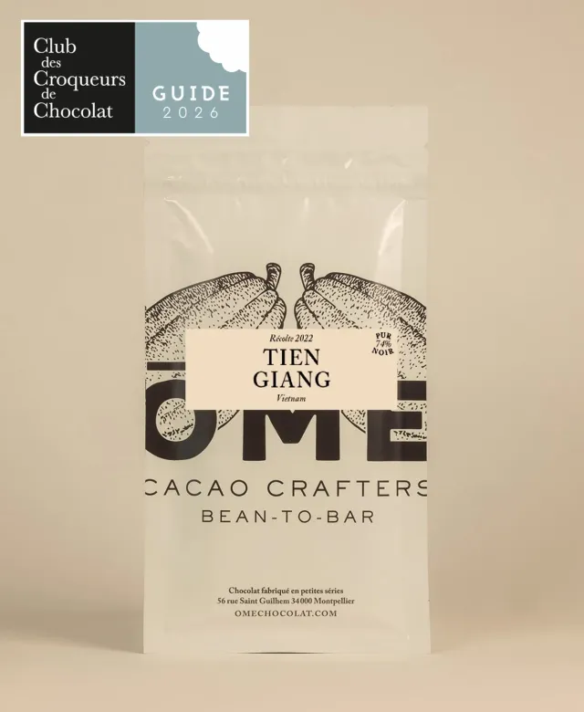 Ôme Tien Giang Vietnam pur noir 74% tablette chocolat primée