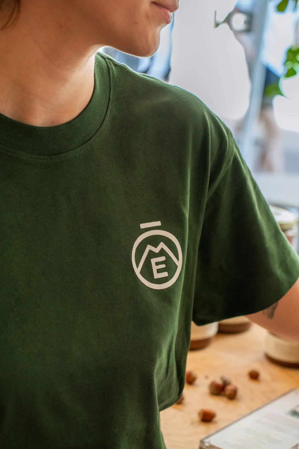 Ôme tee-shirt vert coton bio tissu épais