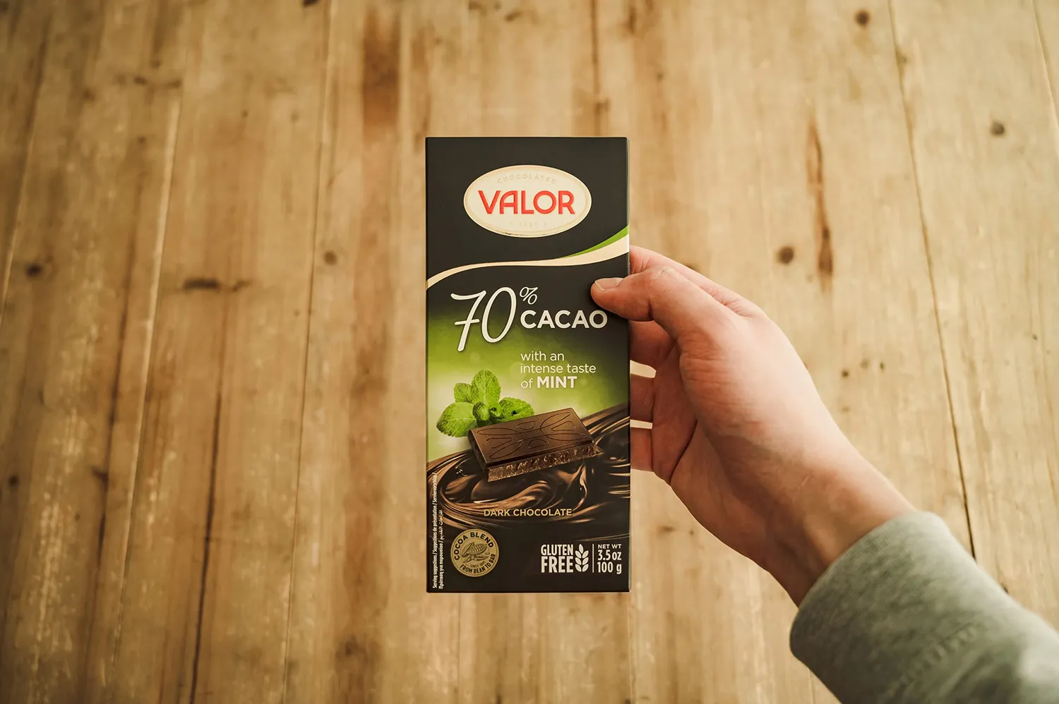 Valor Premium Noir 70% Menthe tablette 100g vegan