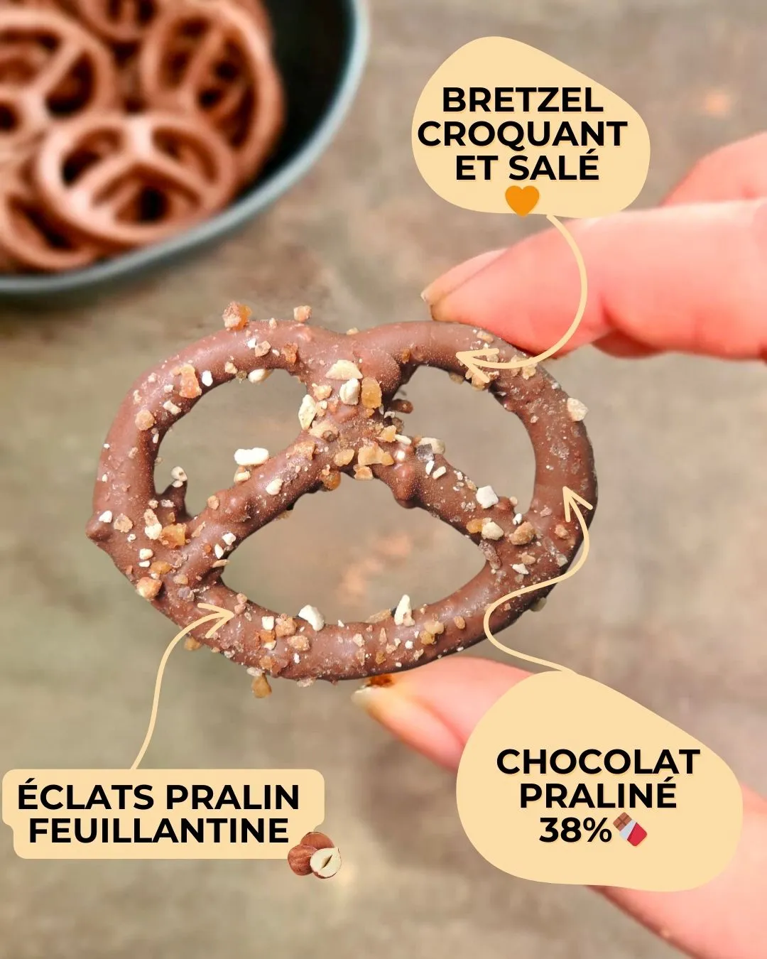 Bretzel & Co bretzel chocolat praliné feuillantine 100g fondant