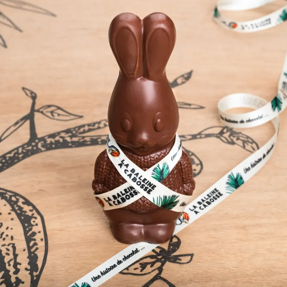 La Baleine à Cabosse lapin chocolat Pâques noir ou lait