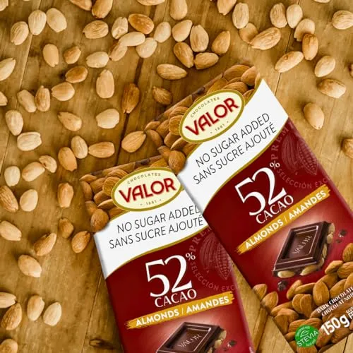 Valor Noir Amandes Entières tablette chocolat 100g sans sucre