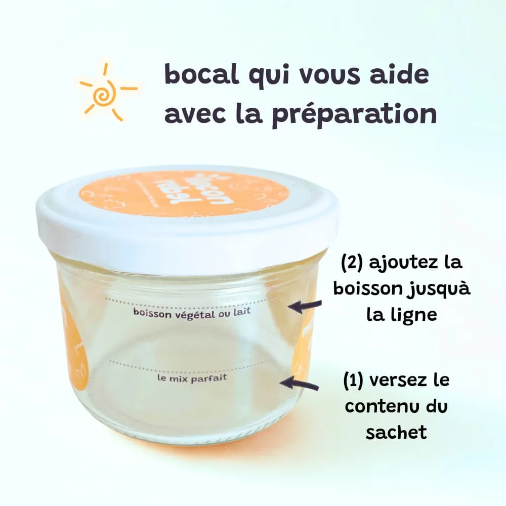 Elsy Flocon Rebel bocal verre overnight oats orange