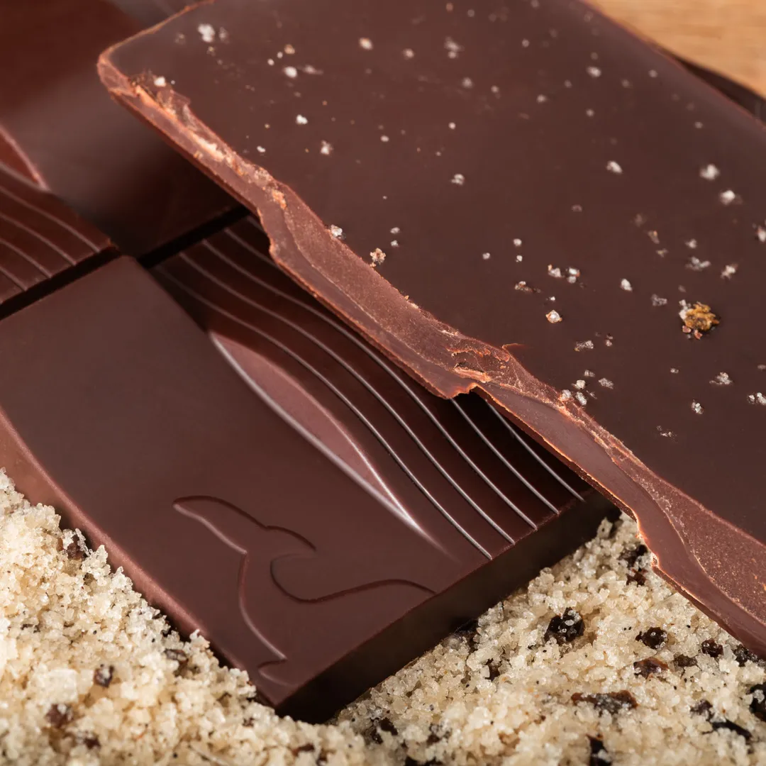 La Baleine à Cabosse tablette chocolat noir 76% sel vanille Mayotte