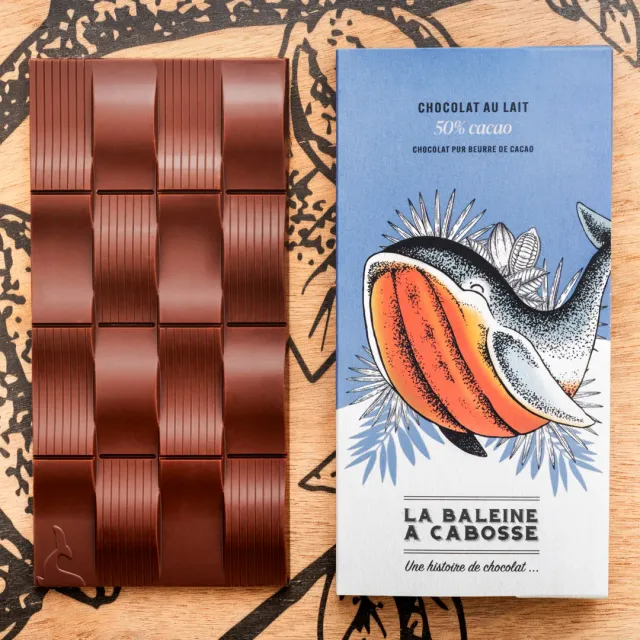 La Baleine à Cabosse tablette chocolat au lait 50% São Tomé