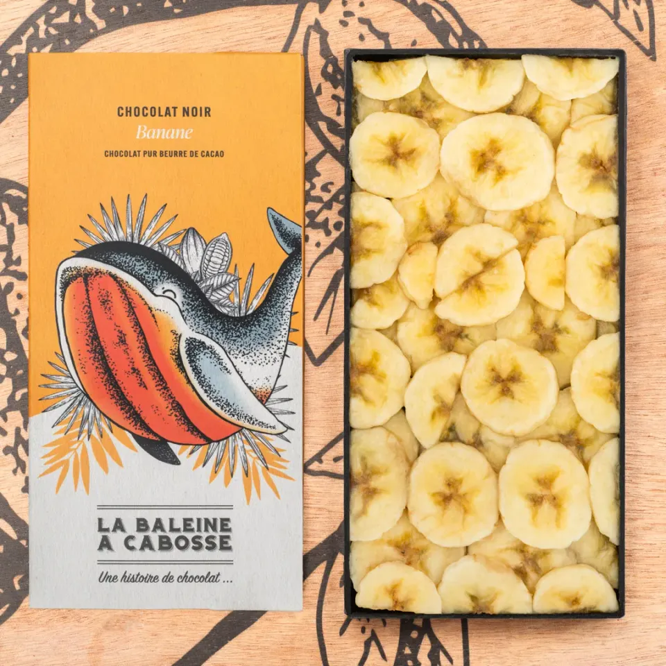La Baleine à Cabosse Tablette chocolat noir 65% banane