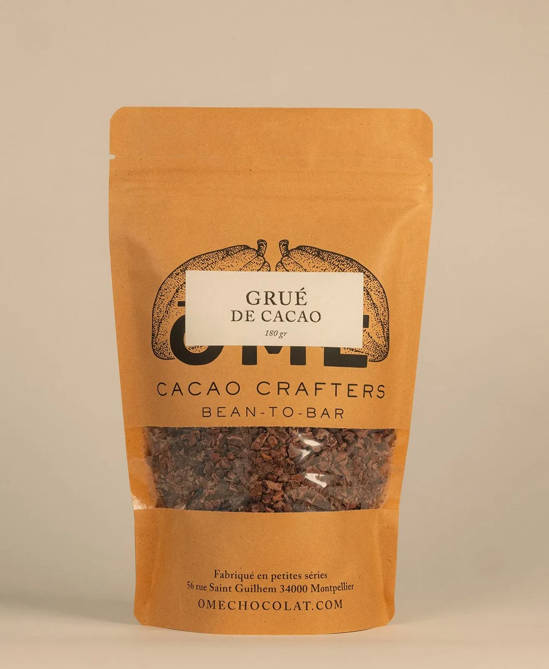 Ôme Grué de cacao éclats fèves torréfiées cuisine