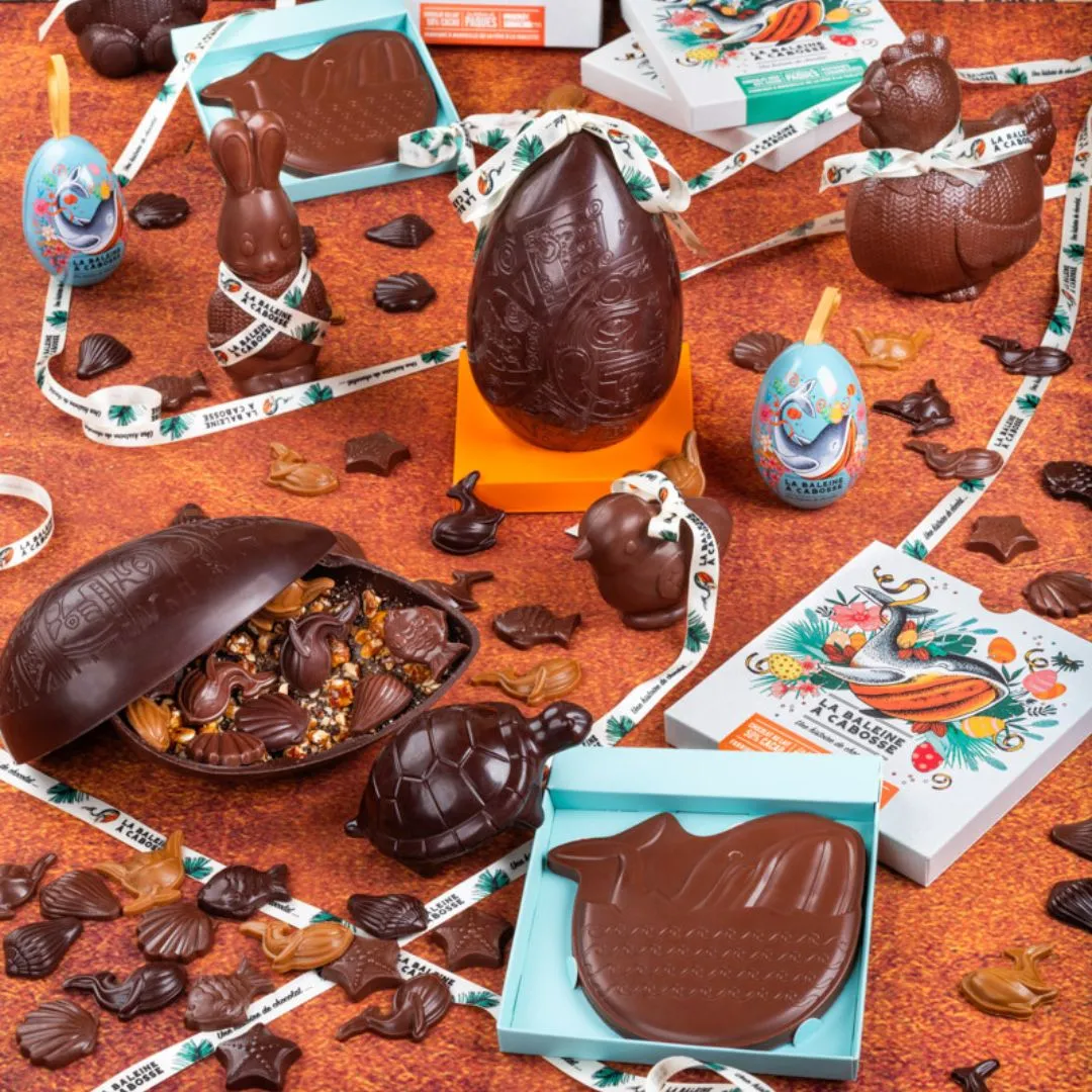 La Baleine à Cabosse lapin chocolat Pâques noir ou lait