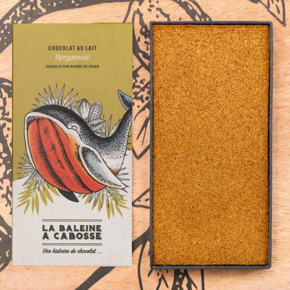 La Baleine à Cabosse bergamote tablette lait 50% cacao