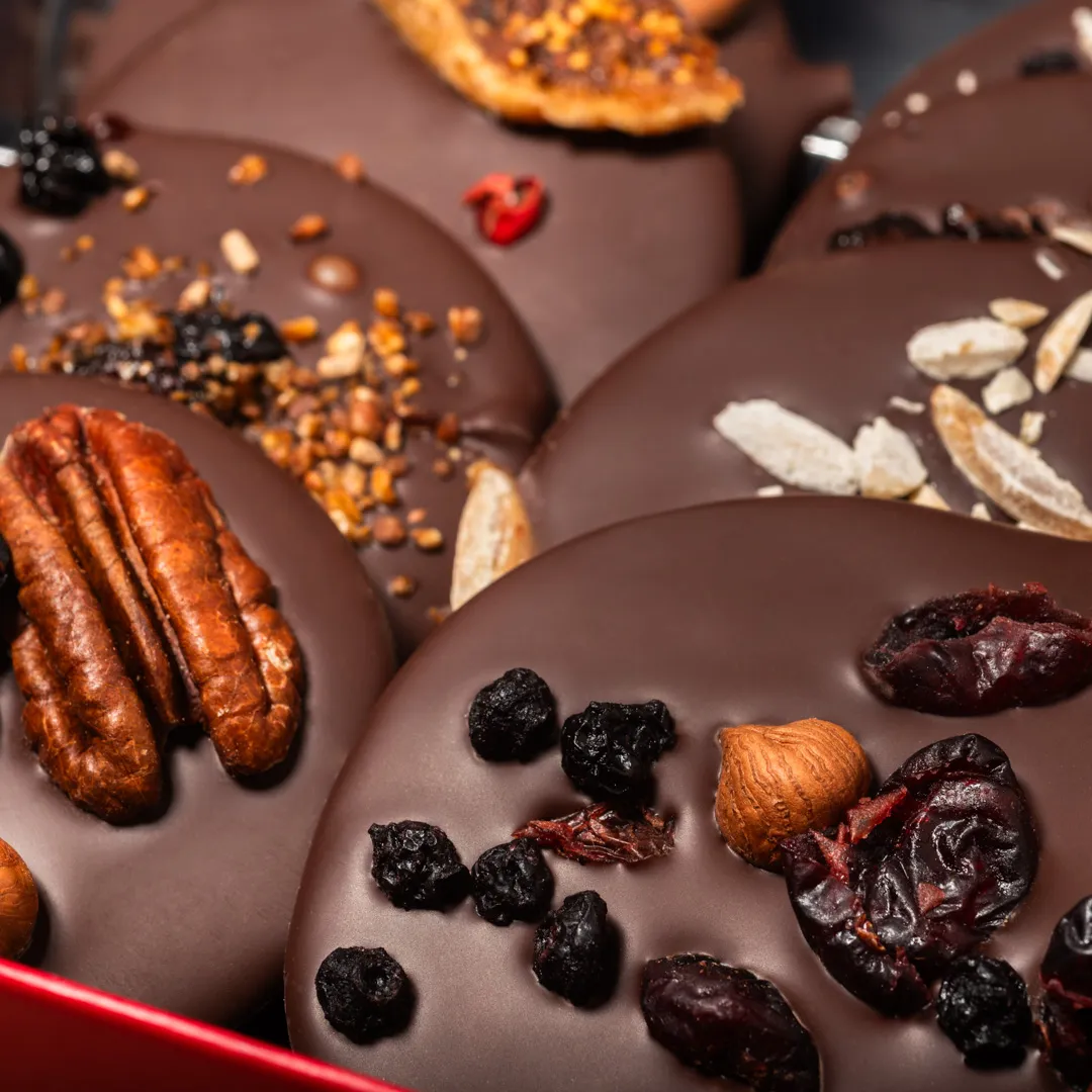 La Baleine à Cabosse boîte mendiants chocolat 15 pièces assortis