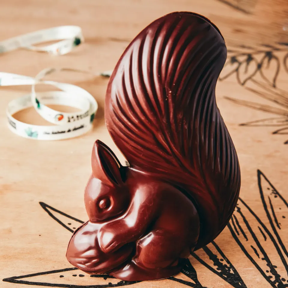 La Baleine à Cabosse écureuil chocolat Pâques noir 70%