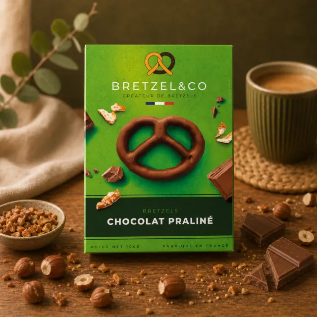 Bretzel & Co bretzel chocolat praliné 100g croustillant