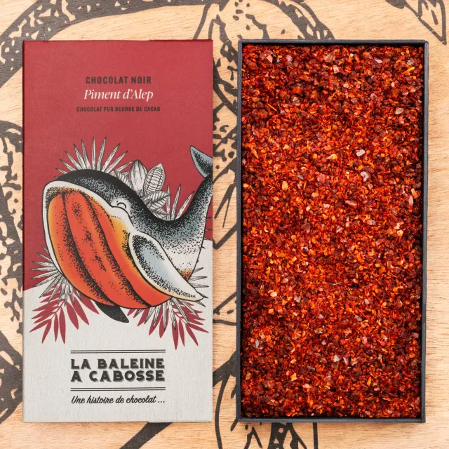 La Baleine à Cabosse tablette chocolat noir 76% piment d'Alep