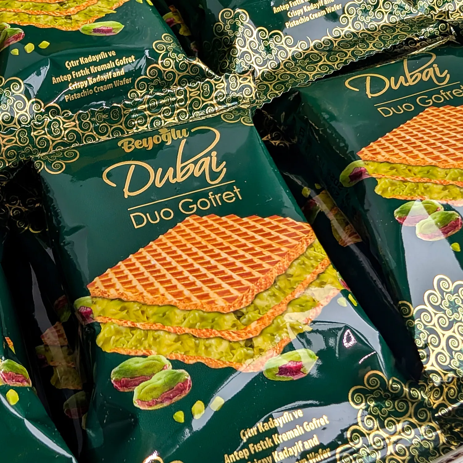 Madame Chéri Dubai Double Waffel gaufrettes 24x36g pistache