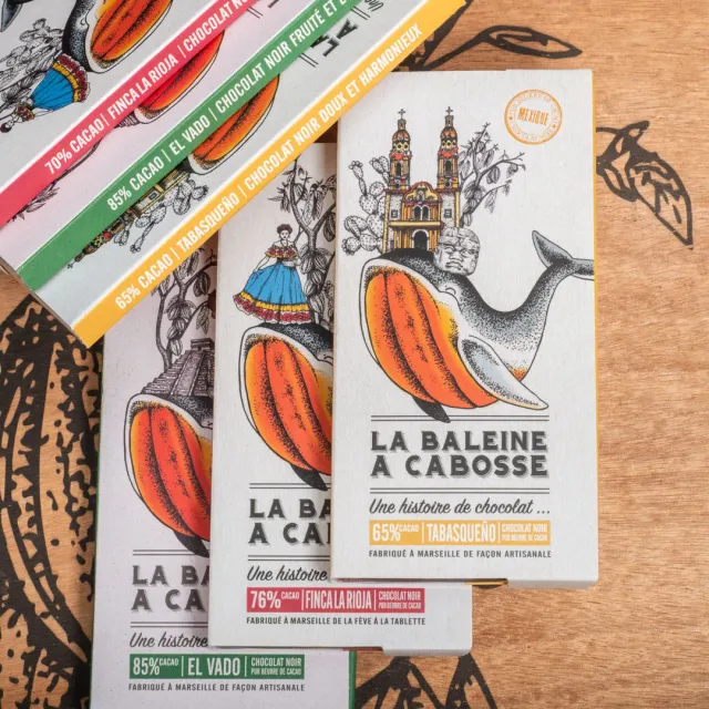 La Baleine à Cabosse Mexique pack 3 tablettes chocolat noir terroirs