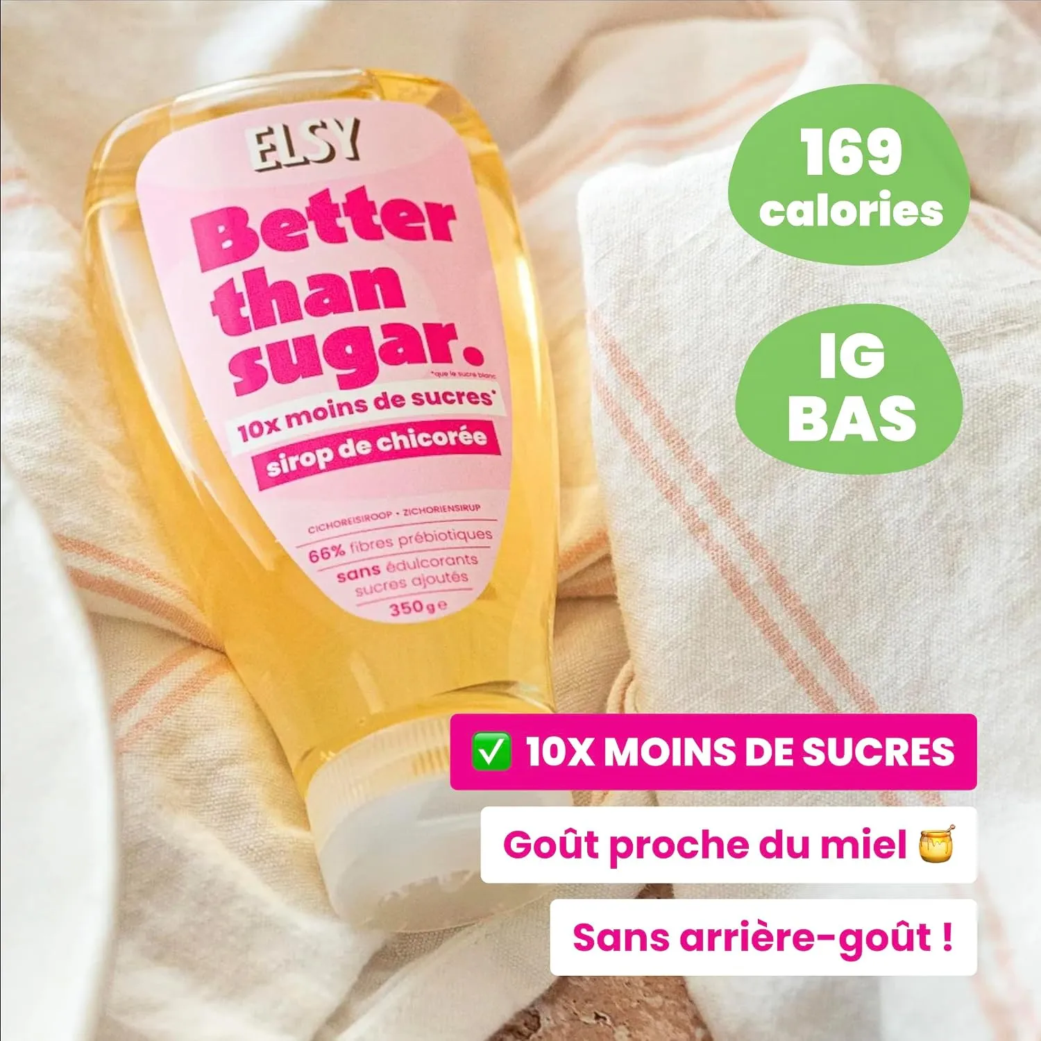 Elsy Sirop de Chicorée Nature sirop 3x350g IG bas