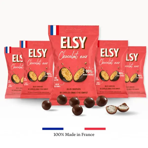 Elsy Billes Chocolat Noir billes 5x30g sans sucre