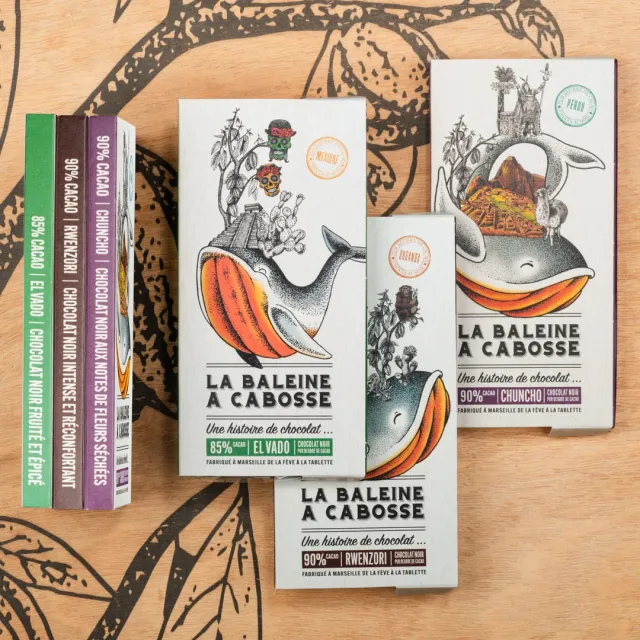 La Baleine à Cabosse Pack Noir Puissant 3 tablettes chocolat
