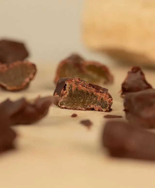 Ôme gingembre confit enrobé chocolat noir 76% bio français