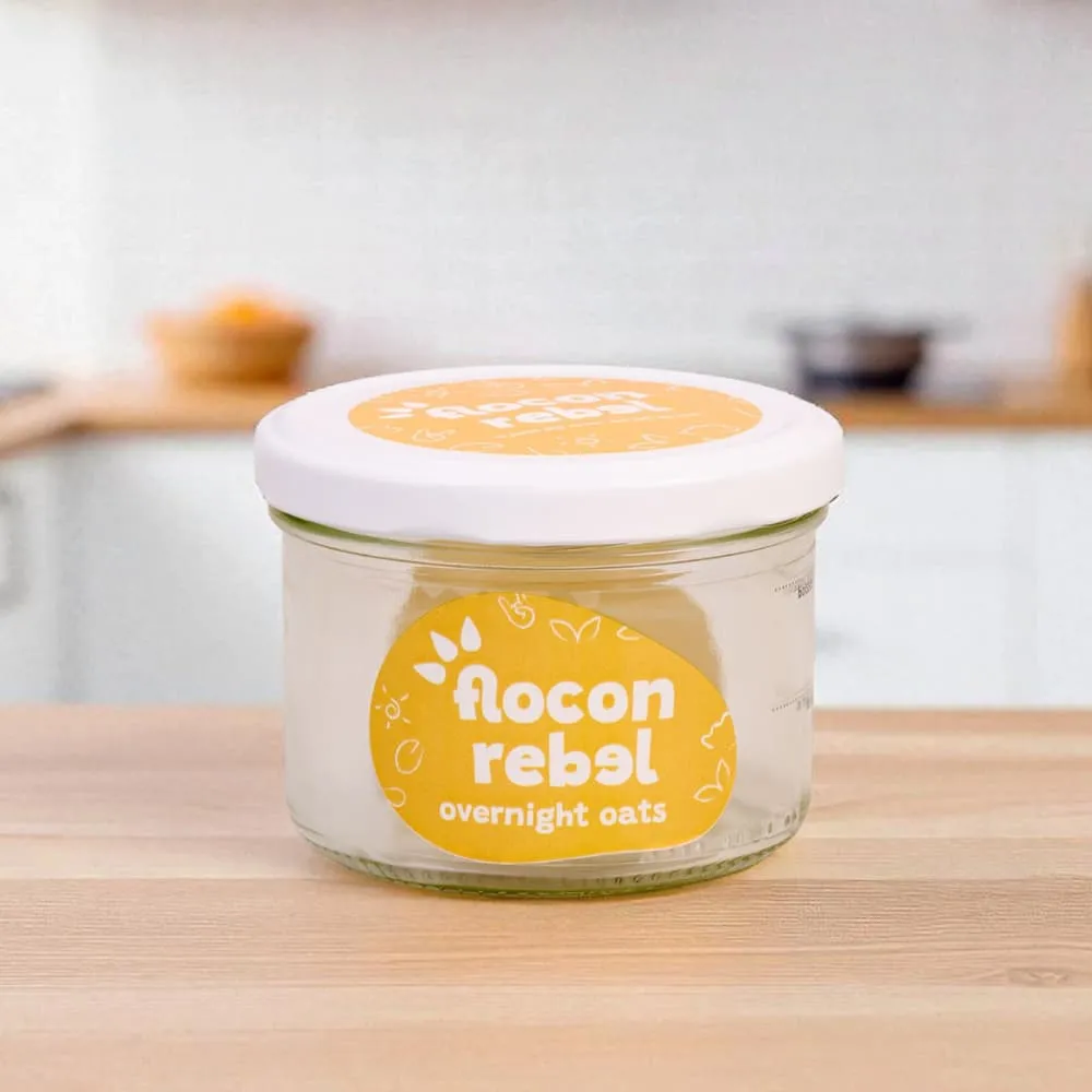 Elsy Flocon Rebel bocal verre overnight oats orange