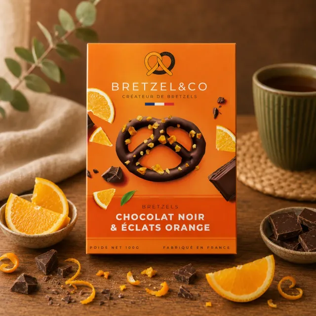 Bretzel & Co bretzel chocolat noir orange sachet 100g