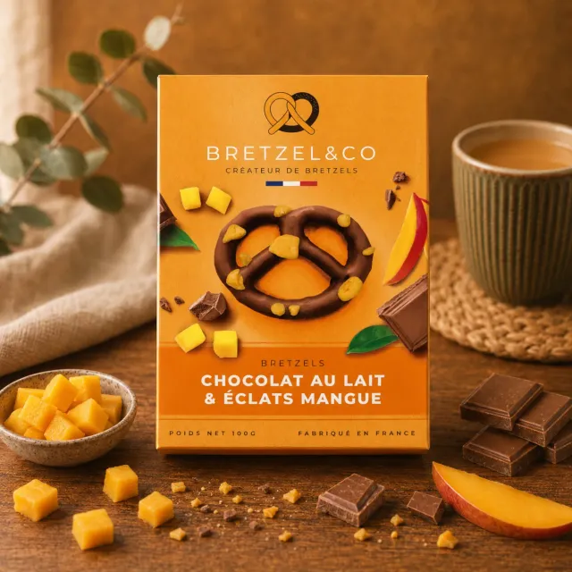 Bretzel & Co bretzel chocolat au lait mangue 100g