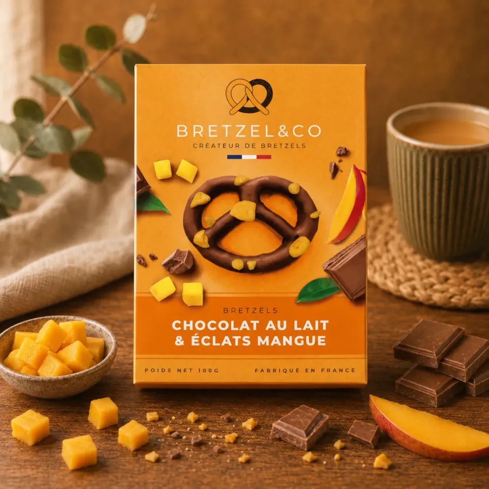 Bretzel & Co bretzel chocolat au lait mangue 100g