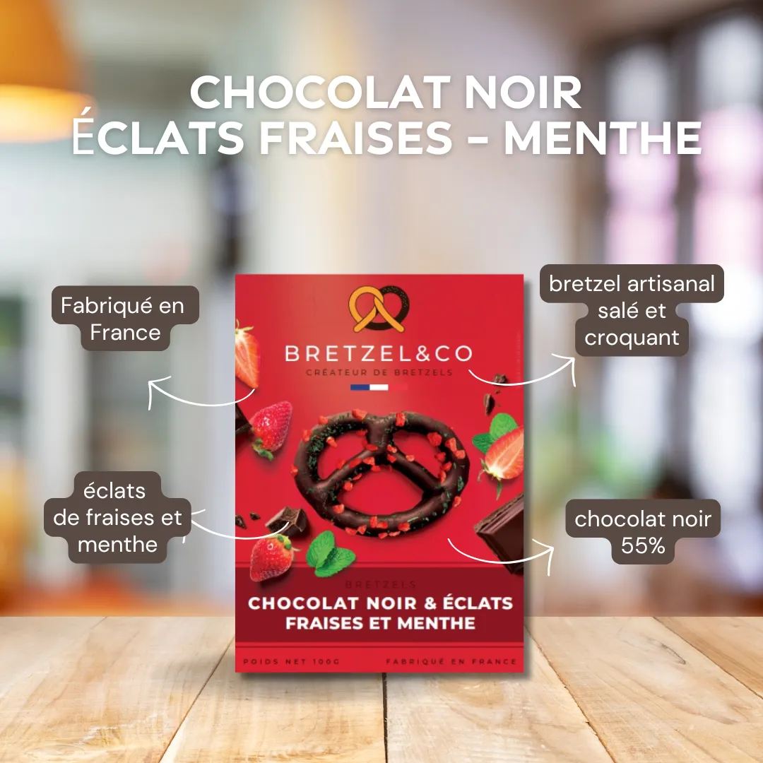 Bretzel & Co bretzel chocolat noir fraise menthe 100g