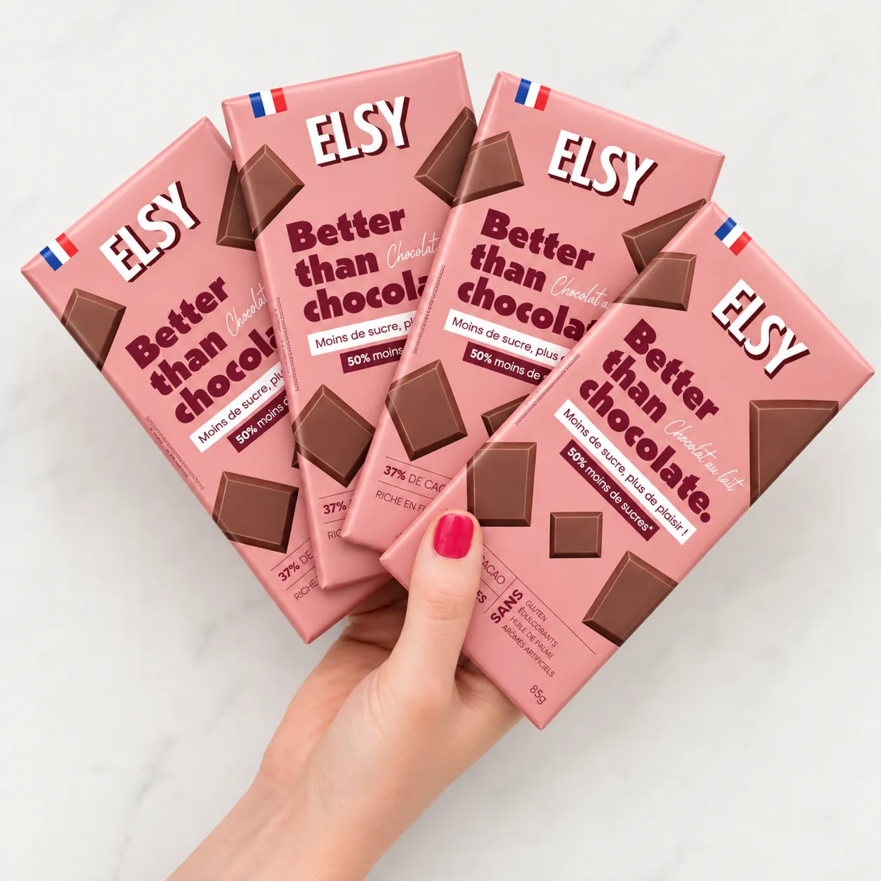 Elsy Tablette Chocolat au Lait 37% 5 Tablettes fibres