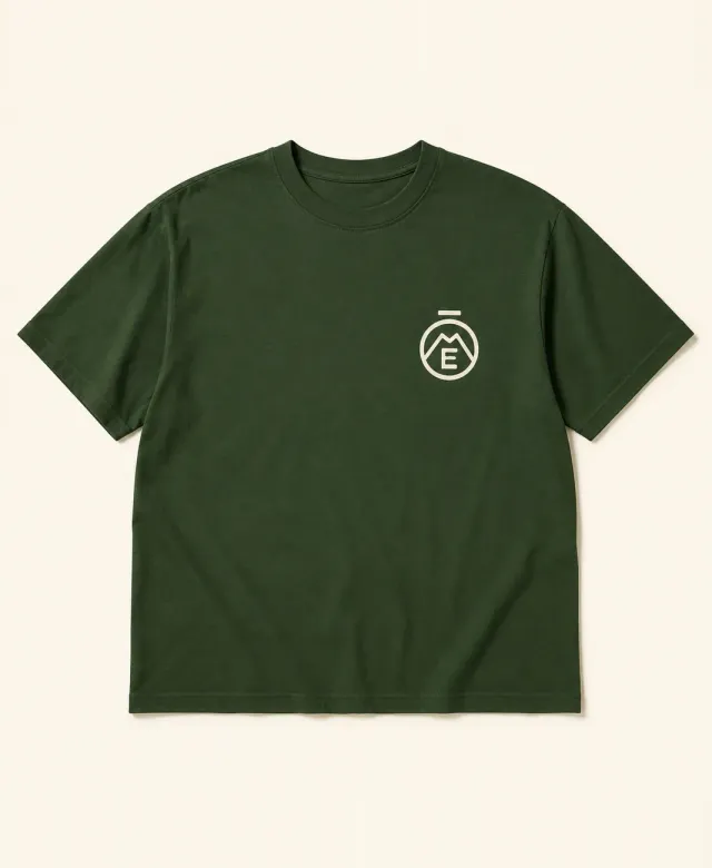 Ôme tee-shirt vert coton bio tissu épais