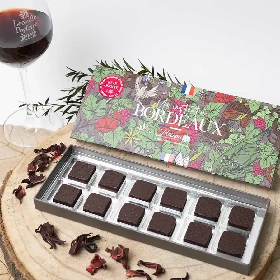 Hasnaâ Un Instant à Bordeaux Rive Droite coffret 12 chocolats vin