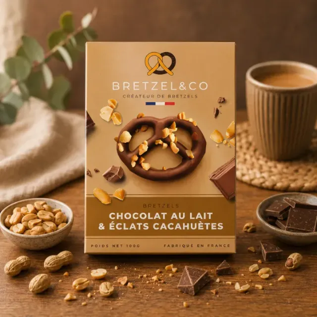 Bretzel & Co bretzel chocolat au lait cacahuète 100g