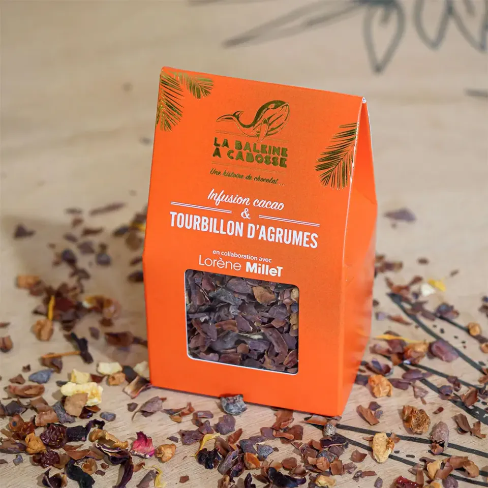 La Baleine à Cabosse infusion cacao tourbillon agrumes hibiscus