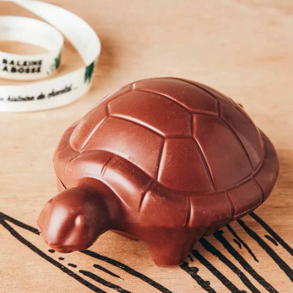 La Baleine à Cabosse tortue chocolat garni Pâques lait ou noir