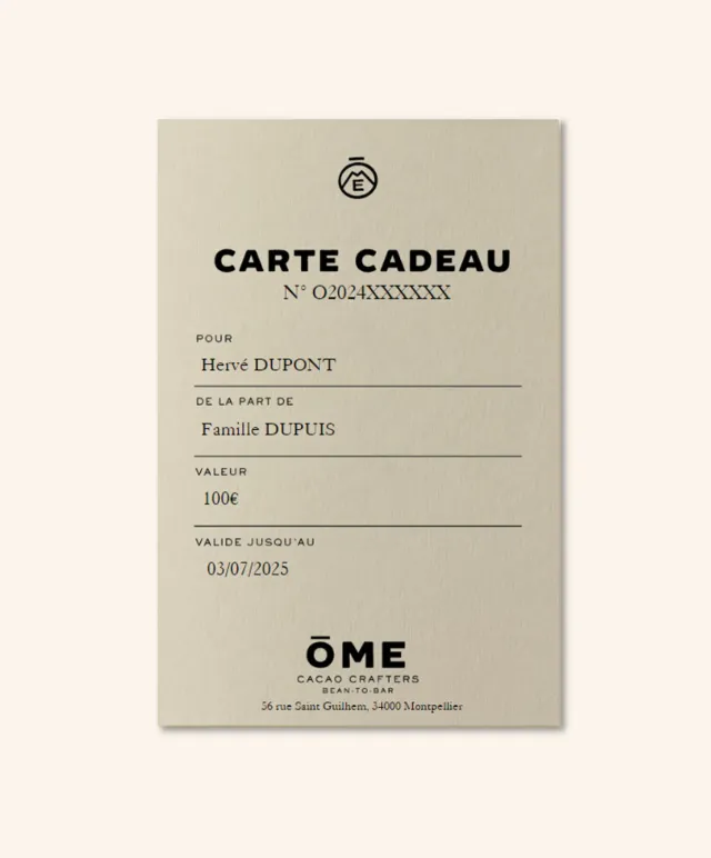 Ôme Carte-Cadeau carte cadeau 10€ boutique