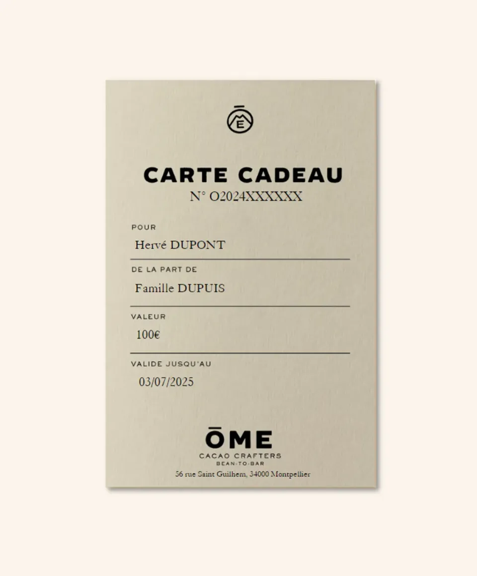 Ôme Carte-Cadeau carte cadeau 10€ boutique