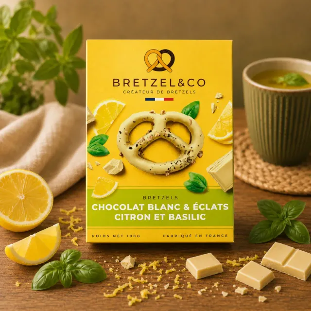 Bretzel & Co bretzel chocolat blanc citron basilic 100g frais