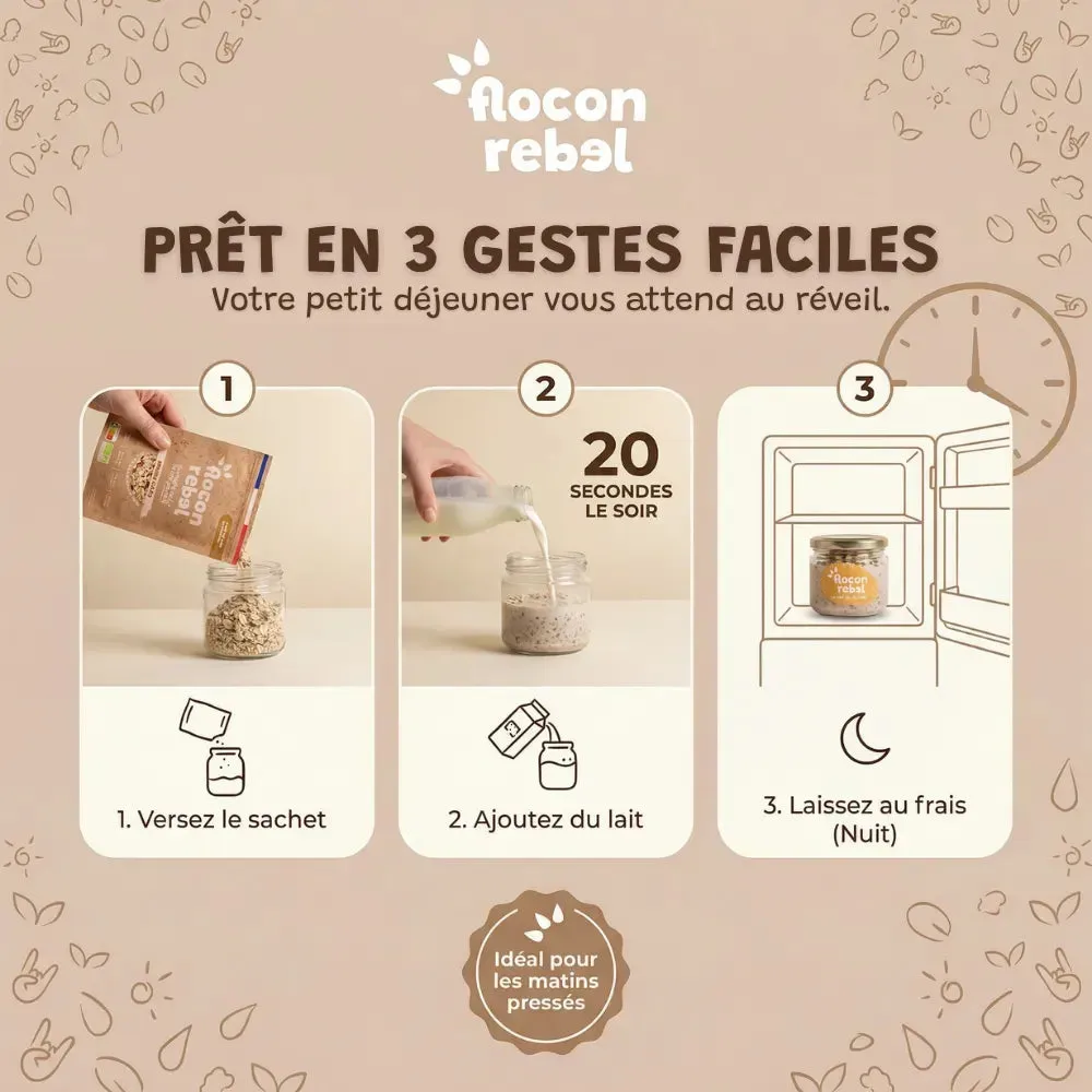 Elsy Flocon Rebel Banane Cacao overnight oats 315g bio