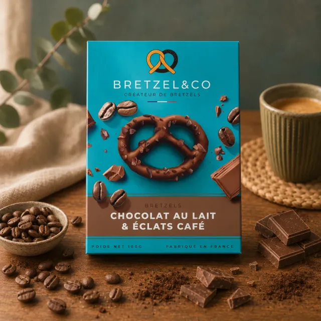 Bretzel & Co Lait bretzel chocolat 100g éclats café arabica