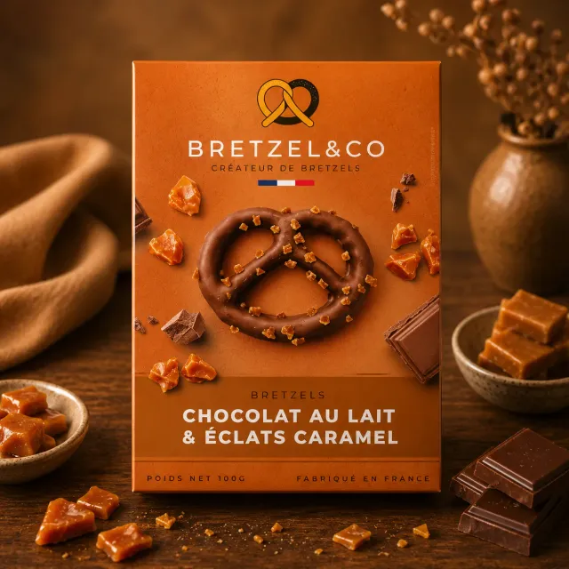 Bretzel & Co bretzel chocolat au lait caramel 100g croquant