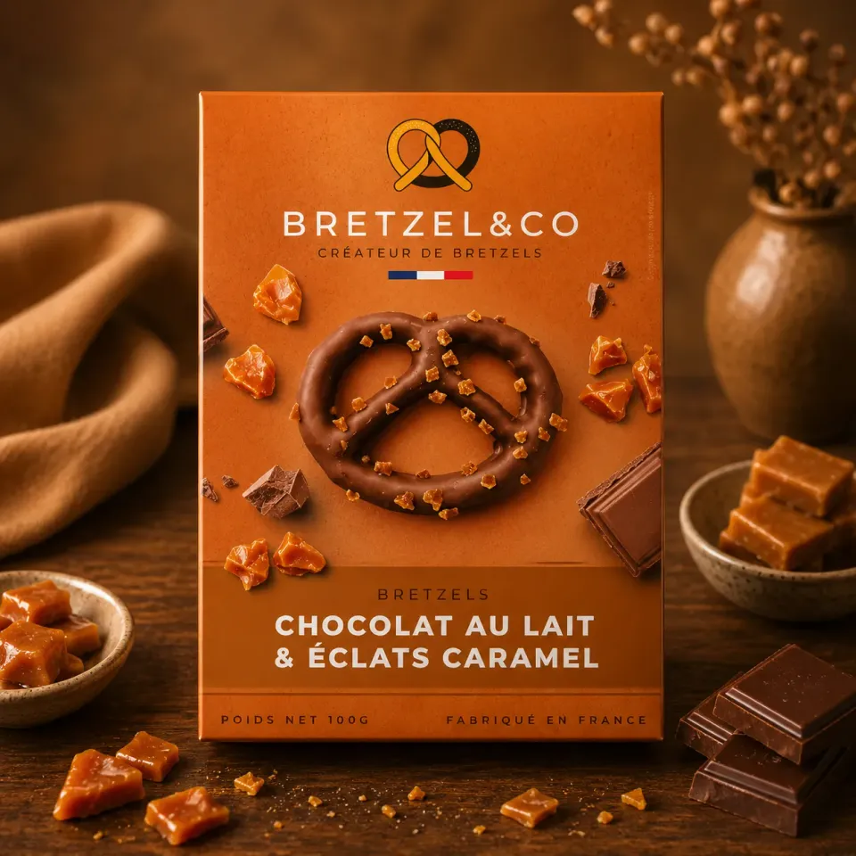 Bretzel & Co bretzel chocolat au lait caramel 100g croquant