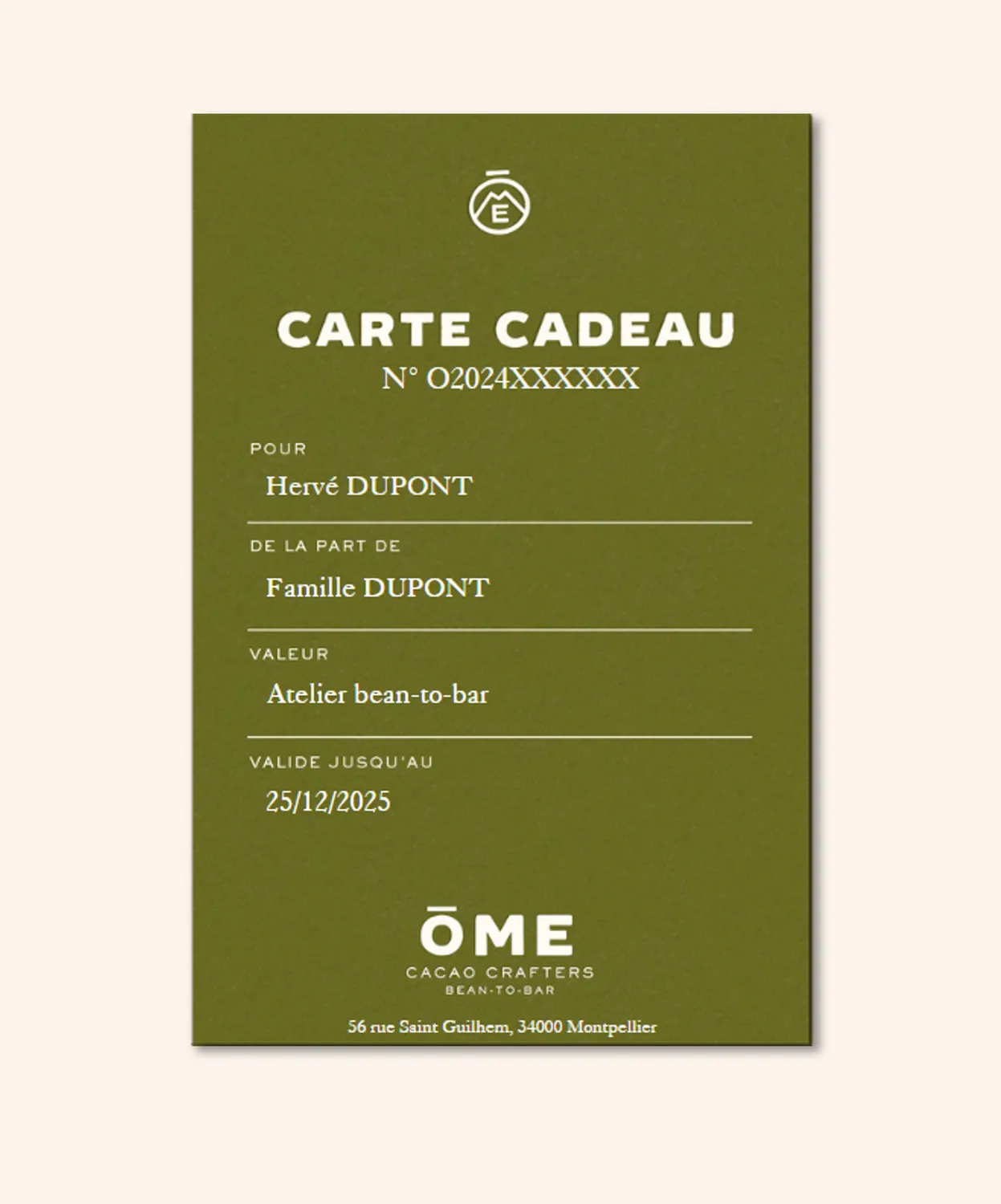 Ôme Carte-Cadeau carte cadeau 10€ boutique