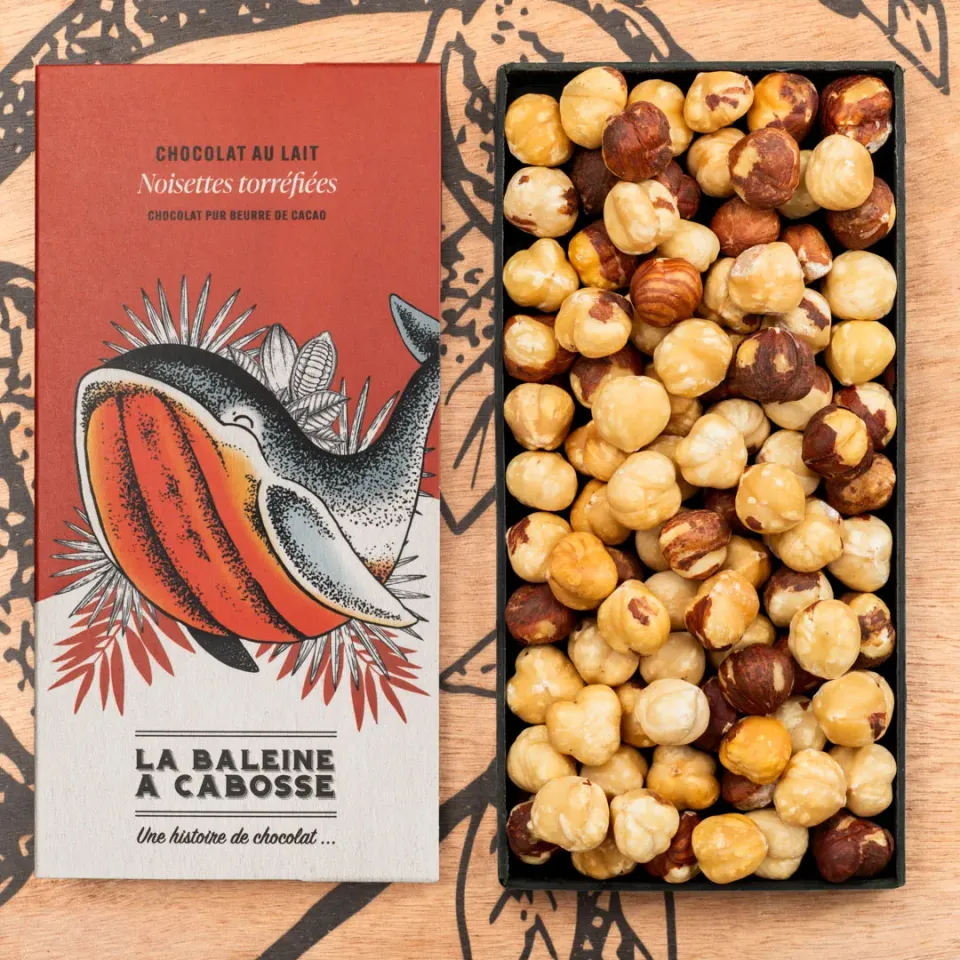 La Baleine à Cabosse Tablettes Gourmandes lait 50% tablette chocolat noisettes