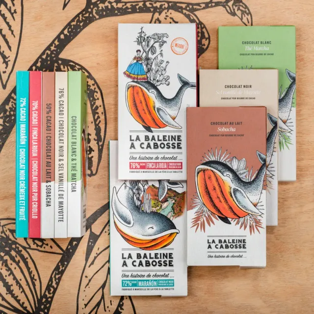 La Baleine à Cabosse pack Incontournables 5 tablettes noir lait