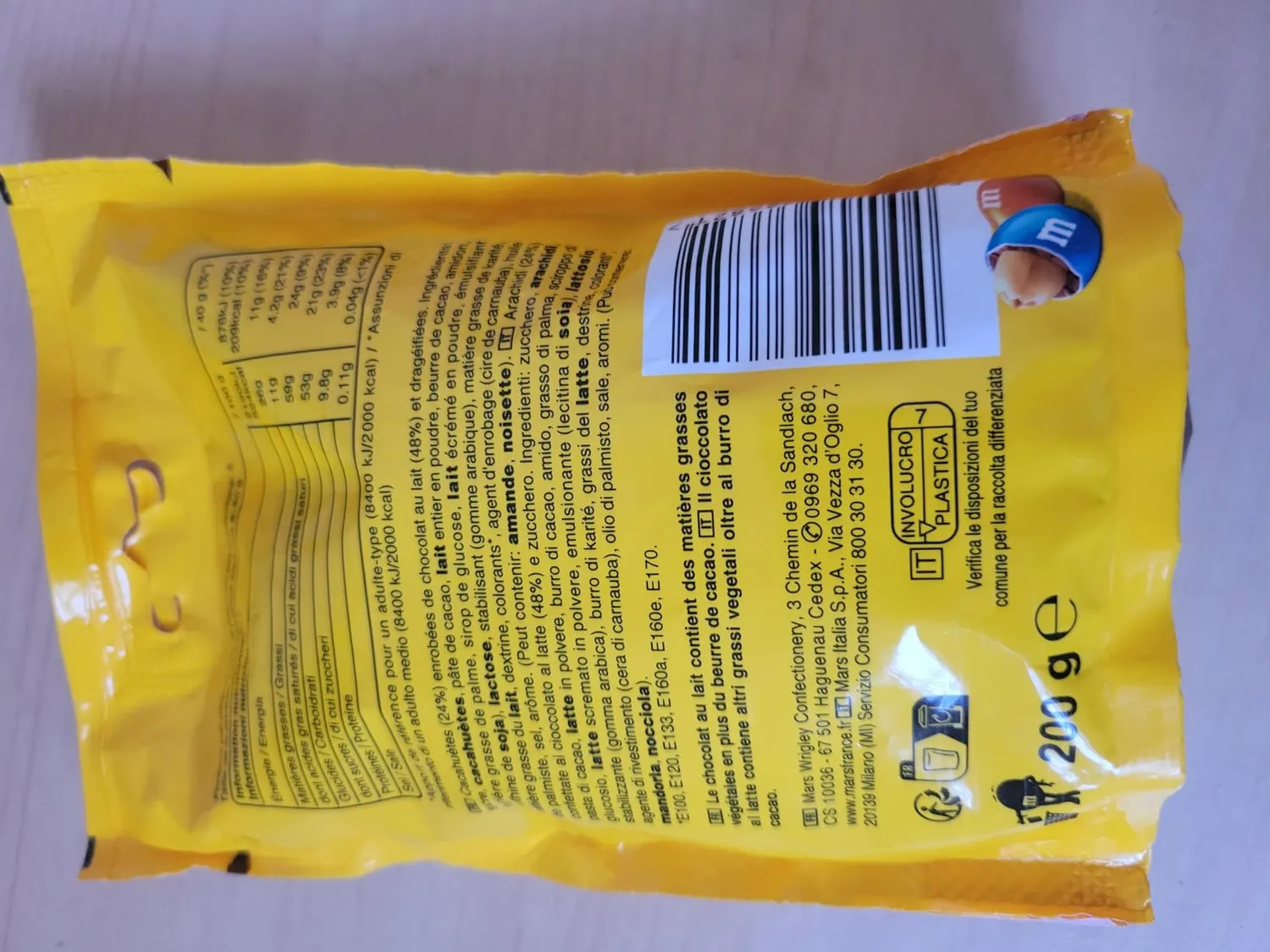 M&M's Peanut bonbons chocolat cacahuètes 200g